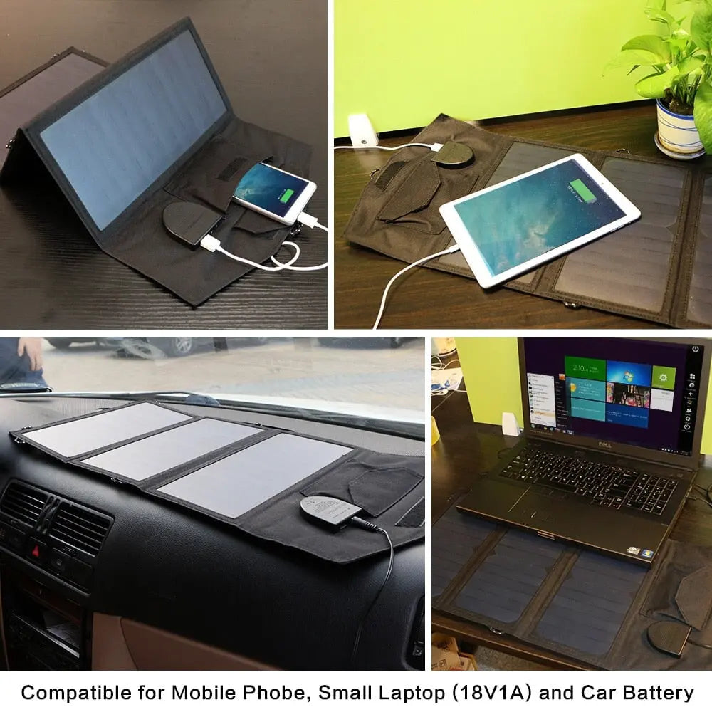 Foldable Solar Panel 5V/18V Highly Efficient Solar Battery Charger 21W Foldable Solar Panel 5V/18V Highly Efficient Solar Battery Charger 21W